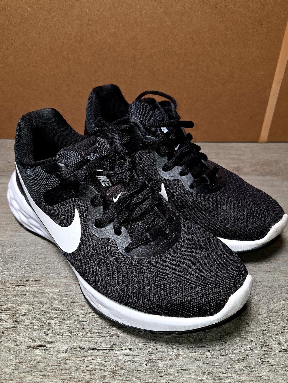 Nike Revolution 6 Black White DC3729-003 Athletic Running Shoes
